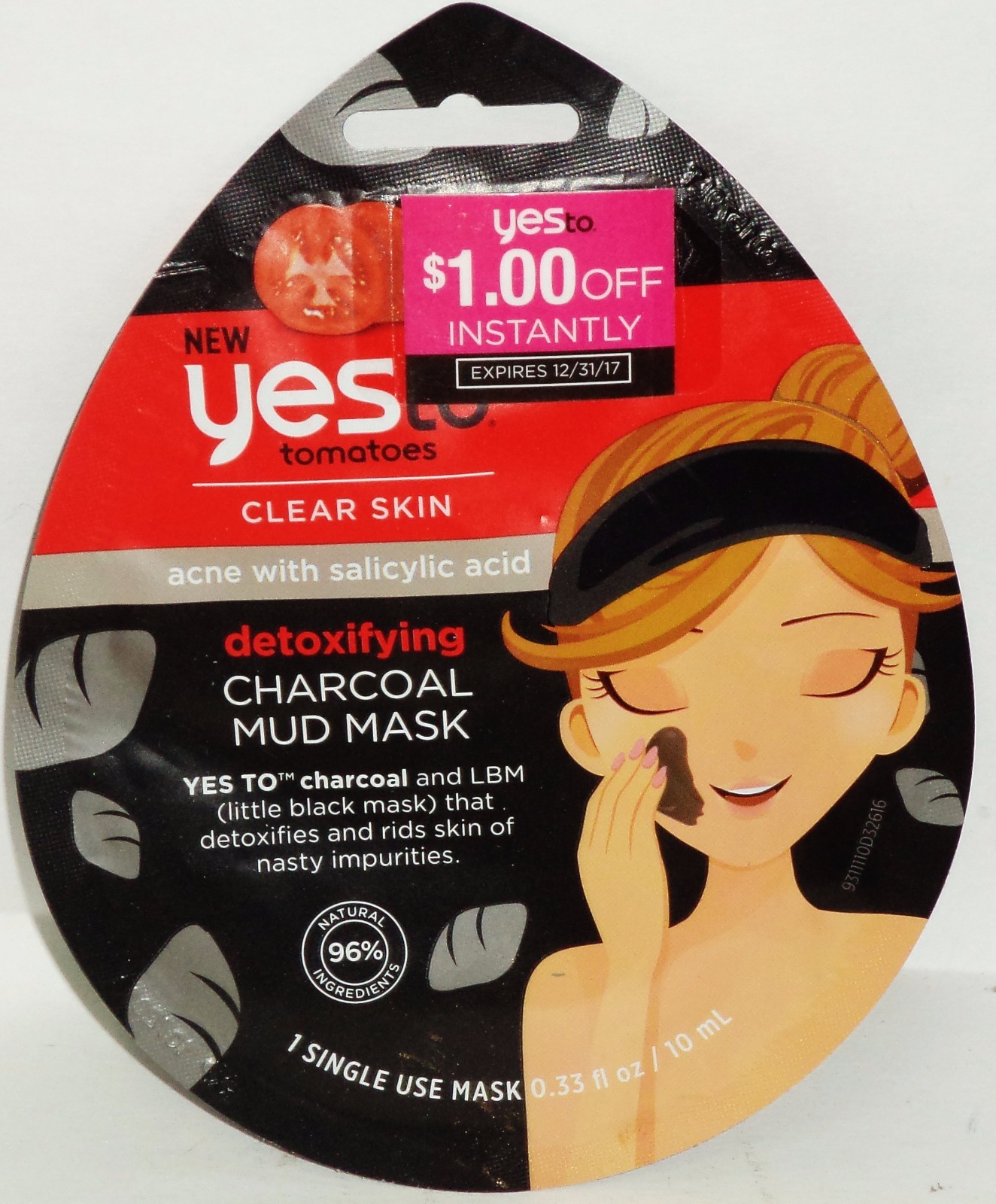 YES To Tomatoes Clear Skin Charcoal Mud Mask Detoxifies Rids Impurities 1 Mask