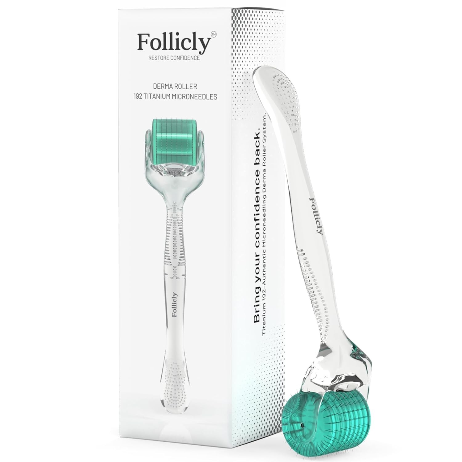 Derma Roller 192 Titanium Needles – Microneedling Tool for Hair, Skin & Face Car