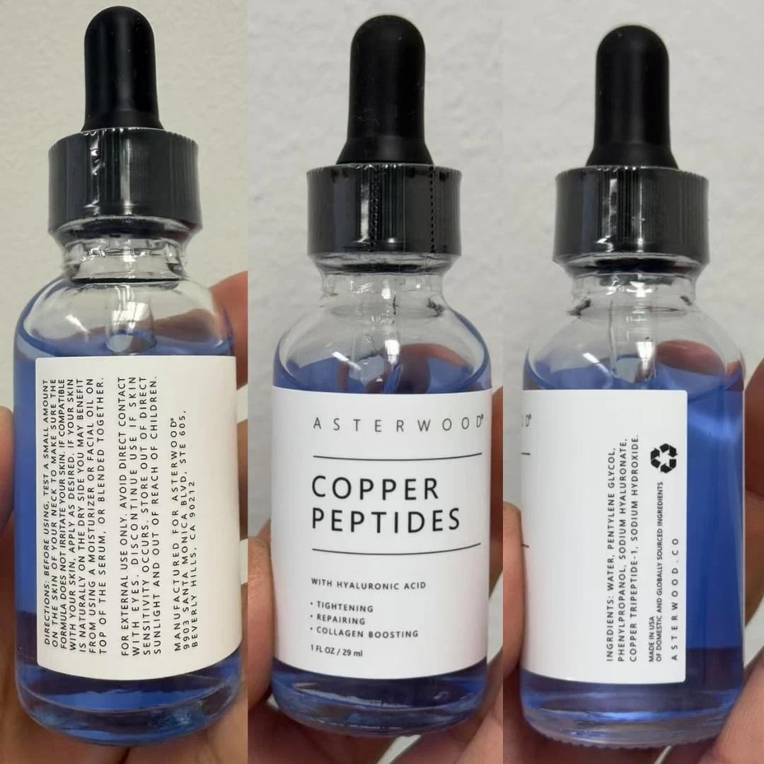Asterwood Copper Peptides Serum for Face with GHKCu Peptide and Hyaluronic A…