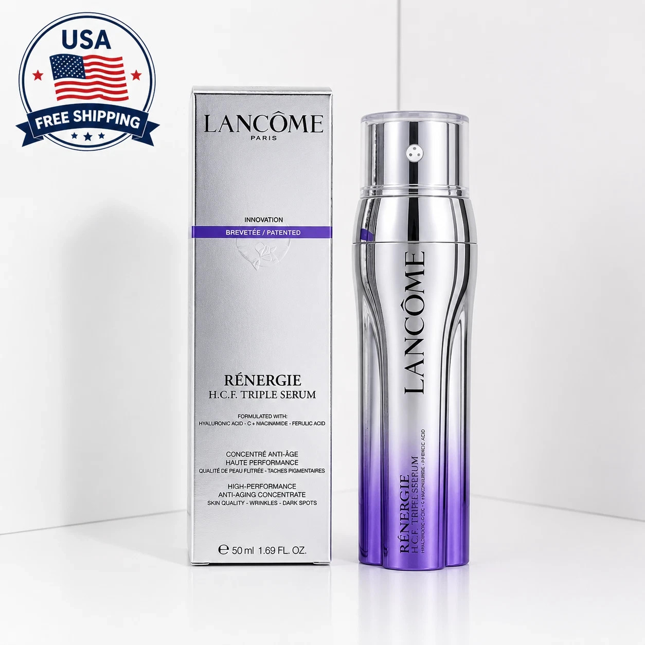 Lancome Renergie H.C.F Triple Serum ANTI-AGING 1.7oz /50mL FULL SZ SEAL BOX