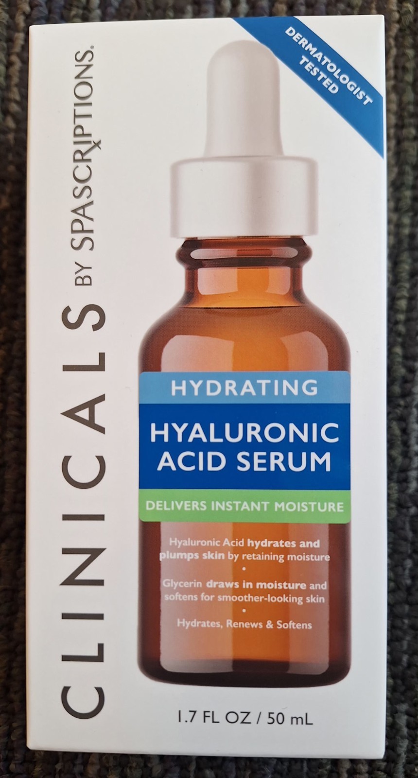 FREE SHIPPING NEW NIB Hyaluronic Acid Serum Clinicals by Spascriptions 1.7oz