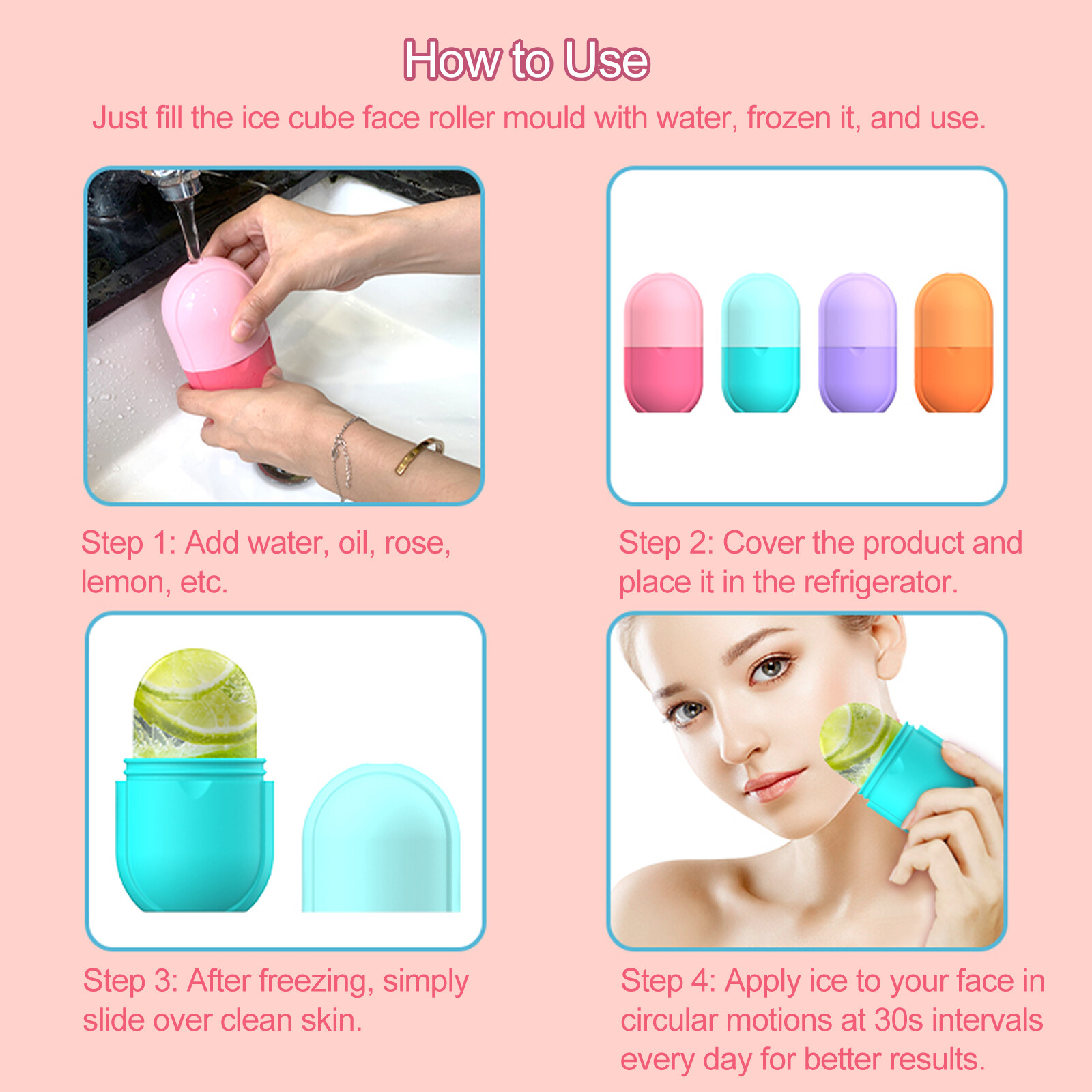 Ice Roller Mold Holder for Face Eyes Reusable Face Ice Roller Mould R8L2