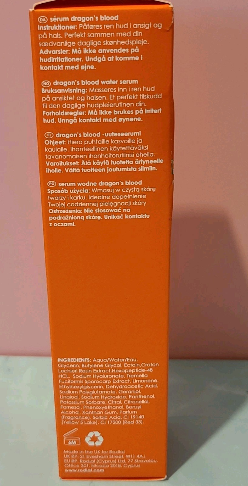 Rodial Dragon’s Blood Water Serum 1.01 fl.oz Hydrate & Tone Anti-Aging