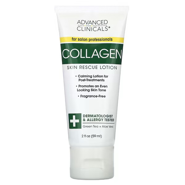 ADVANCED CLINICALS~~GREEN TEA + ALOE VERA~~SKIN RESCUE LOTION 2 OZ TRAVEL SIZE