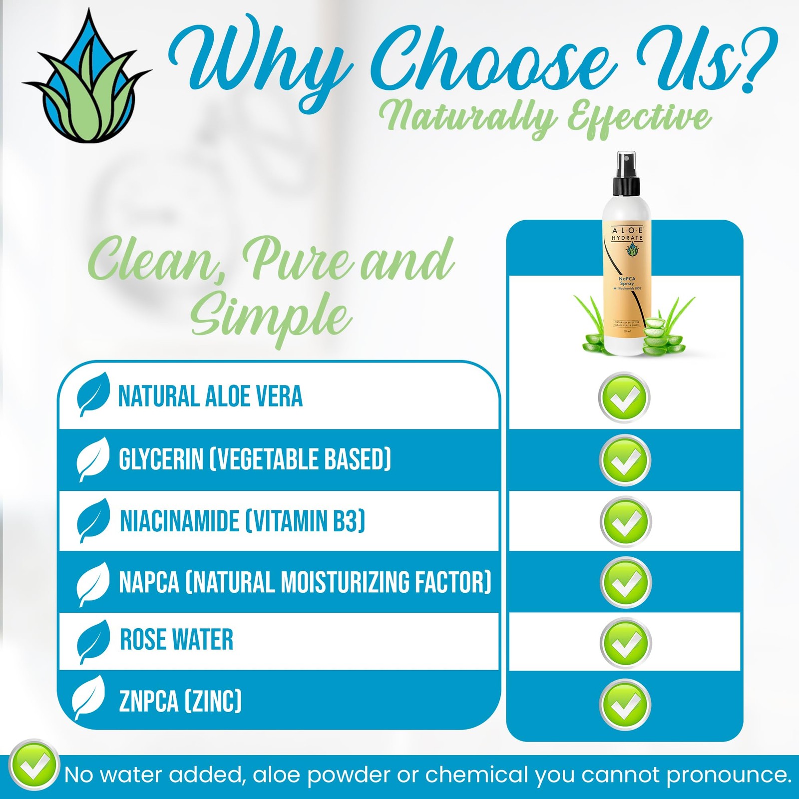 NaPCA Moisturizer Mist & Body Spray. Sodium PCA & Aloe vera Mist Hydrating Sp…