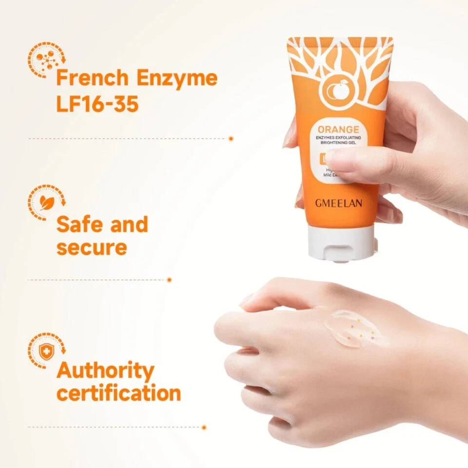 GMEELAN Orange Enzyme Gel 50g – Gentle Face Exfoliating Scrub for Brightening