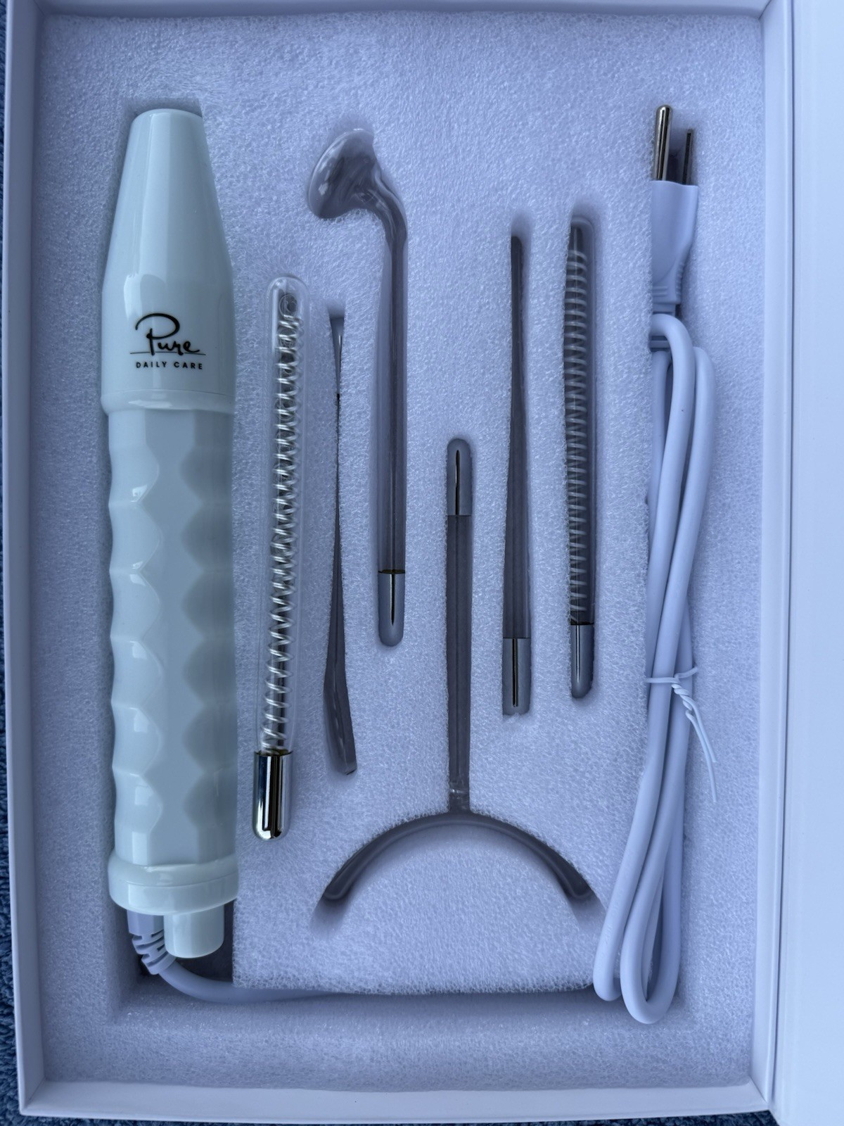 NuDerma Clinical Skin Therapy Wand With 6 Fusion Applicators – Neon & Argon