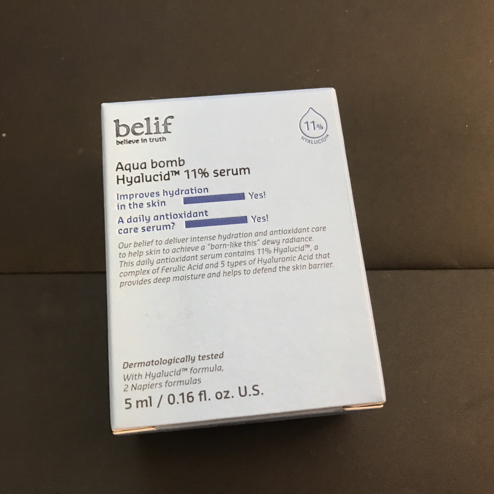 NEW NIB Belif Aqua Bomb Hyalucid 11% Serum Travel Size 5ml/0.16oz Free ship
