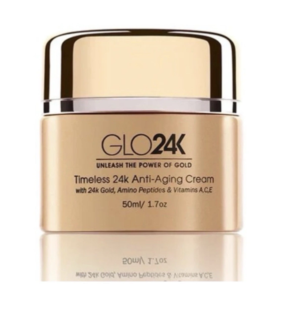 GLO24K Timeless 24K Anti-Aging Cream 1.7 Oz Amino Peptides Vitamin A C E Sealed