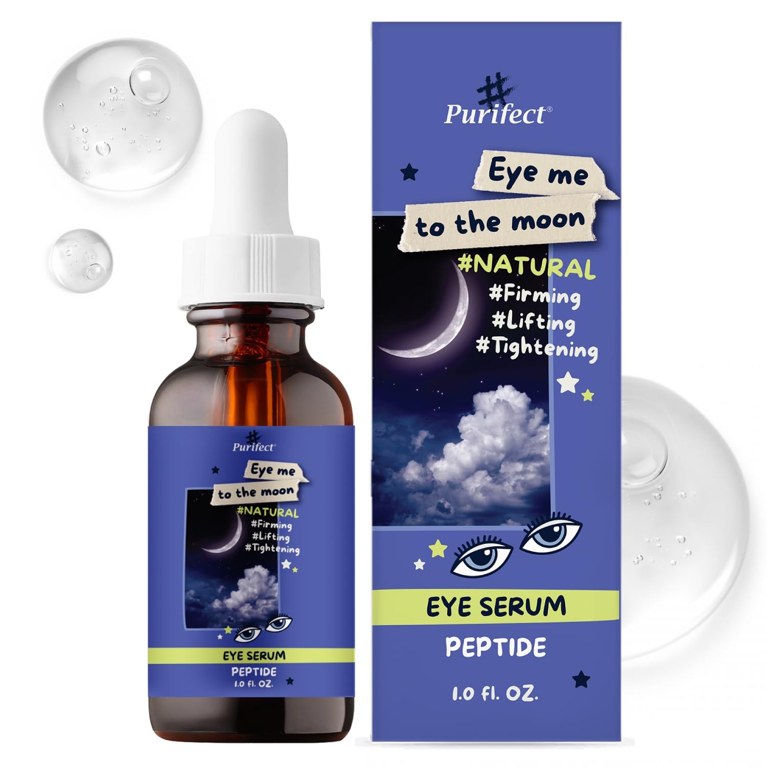 Purifect Eye Me to the Moon Serum for Women & Men – Peptide Under Eye Serum T…