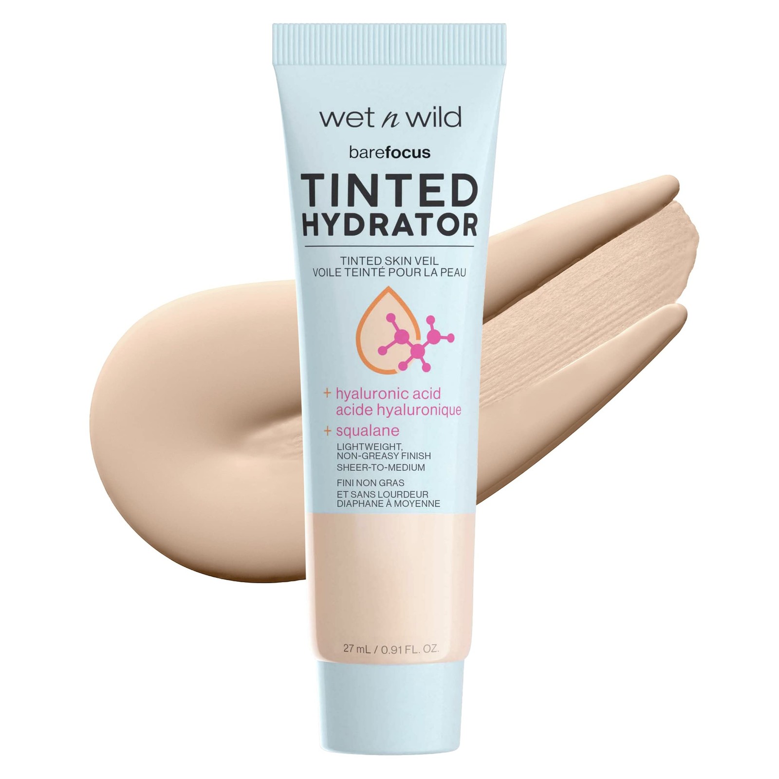 Bare Focus Tinted Hydrator Tinted Skin Veil, Lightweight Buildable Coverage w…