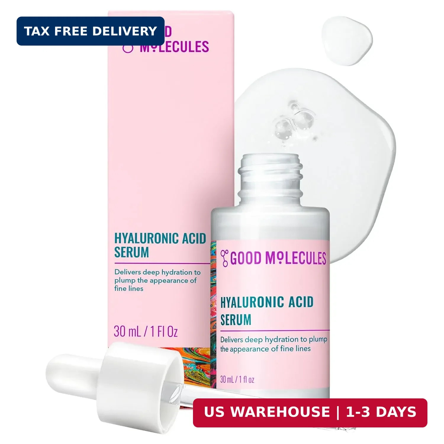 Good Molecules Hyaluronic Acid Serum – 1% Hyaluronic Acid Non-greasy Ultra Hydra