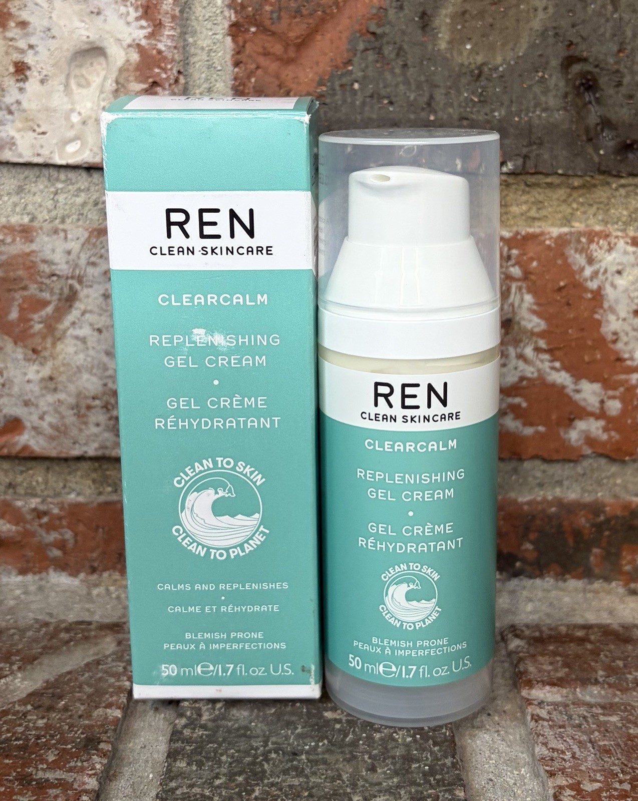 REN Clean Skincare Clearcalm Replenishing gel Cream 1.7 oz/50mL NIB Full Size