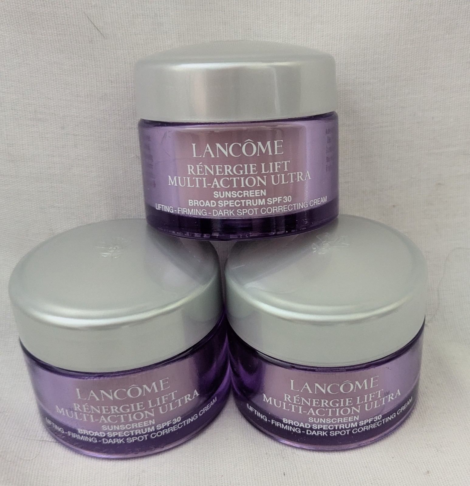 3x Lancome Renergie Lift Multi Action Ultra SPF 30 Moisturizer 0.5oz/15g Each