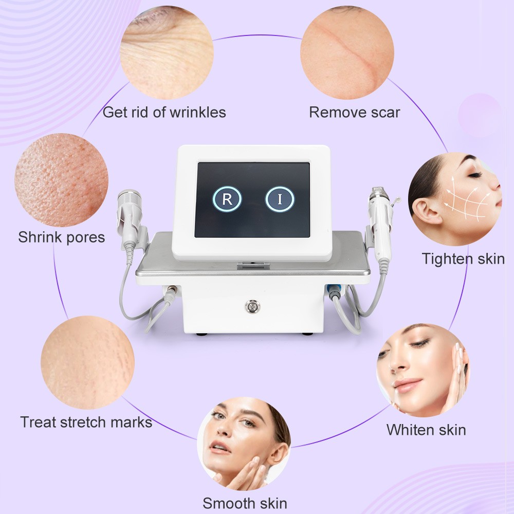2 in 1 Fractional Micro Beauty Machine Cold Hammer Acne Removal Face Lifting Spa
