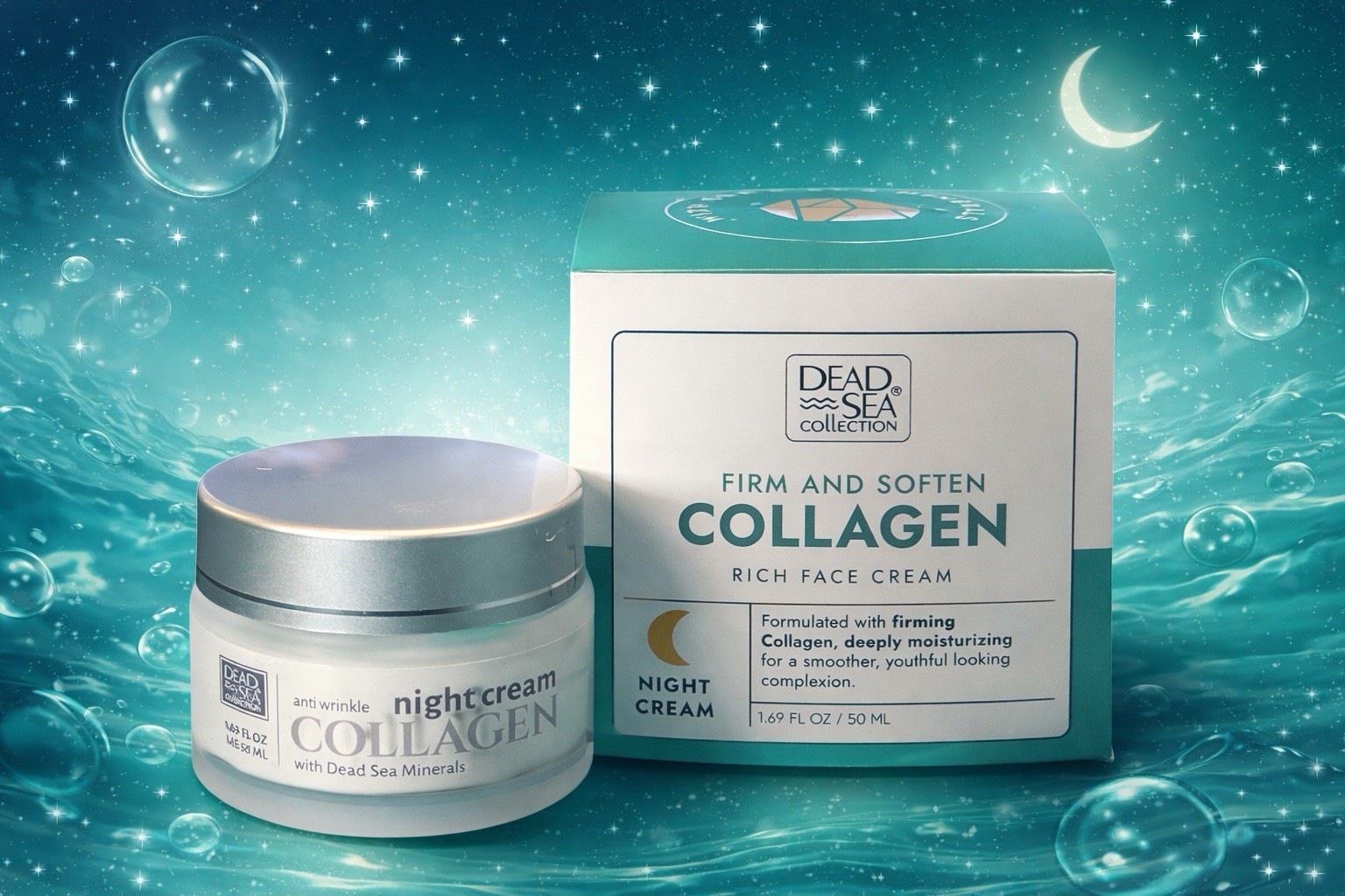 Dead Sea Collection Beauty – Firm & Soften Collagen – Night Cream – 1.69 fl oz