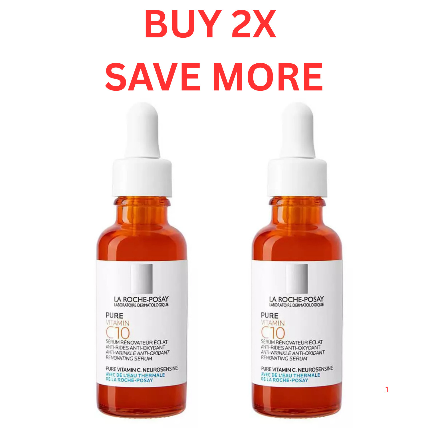 BUY 2X – La Roche Posay PURE VITAMIN C SERUM C10 Anti-Wrinkle Concentrate 30ml