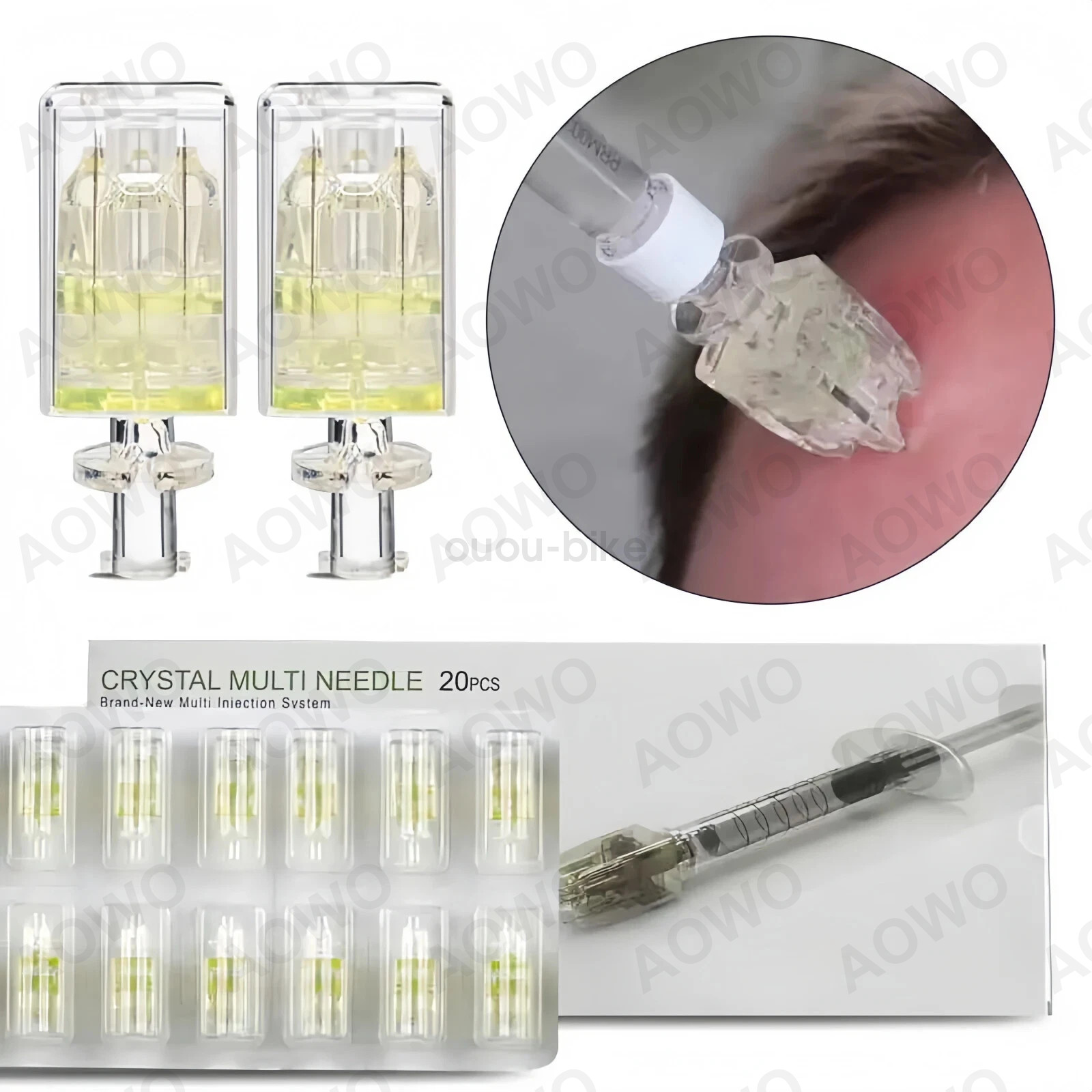 5Pin Crystal Multi Needle Cartridges 32G 1.5mm Mesotherapy Water Light Skin Care