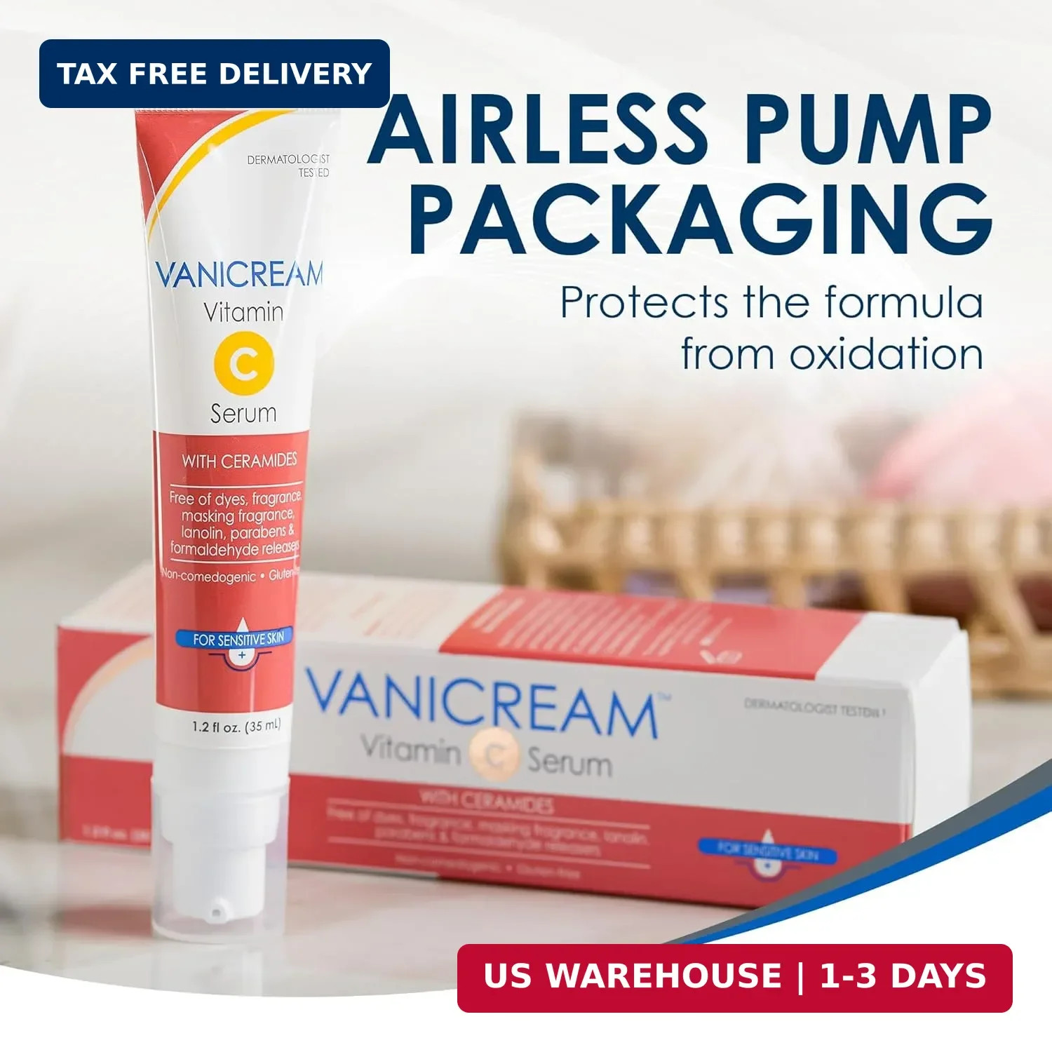 Vanicream Vitamin C Serum, 1.2 Fl Oz, Formulated without Common Irritants for Se