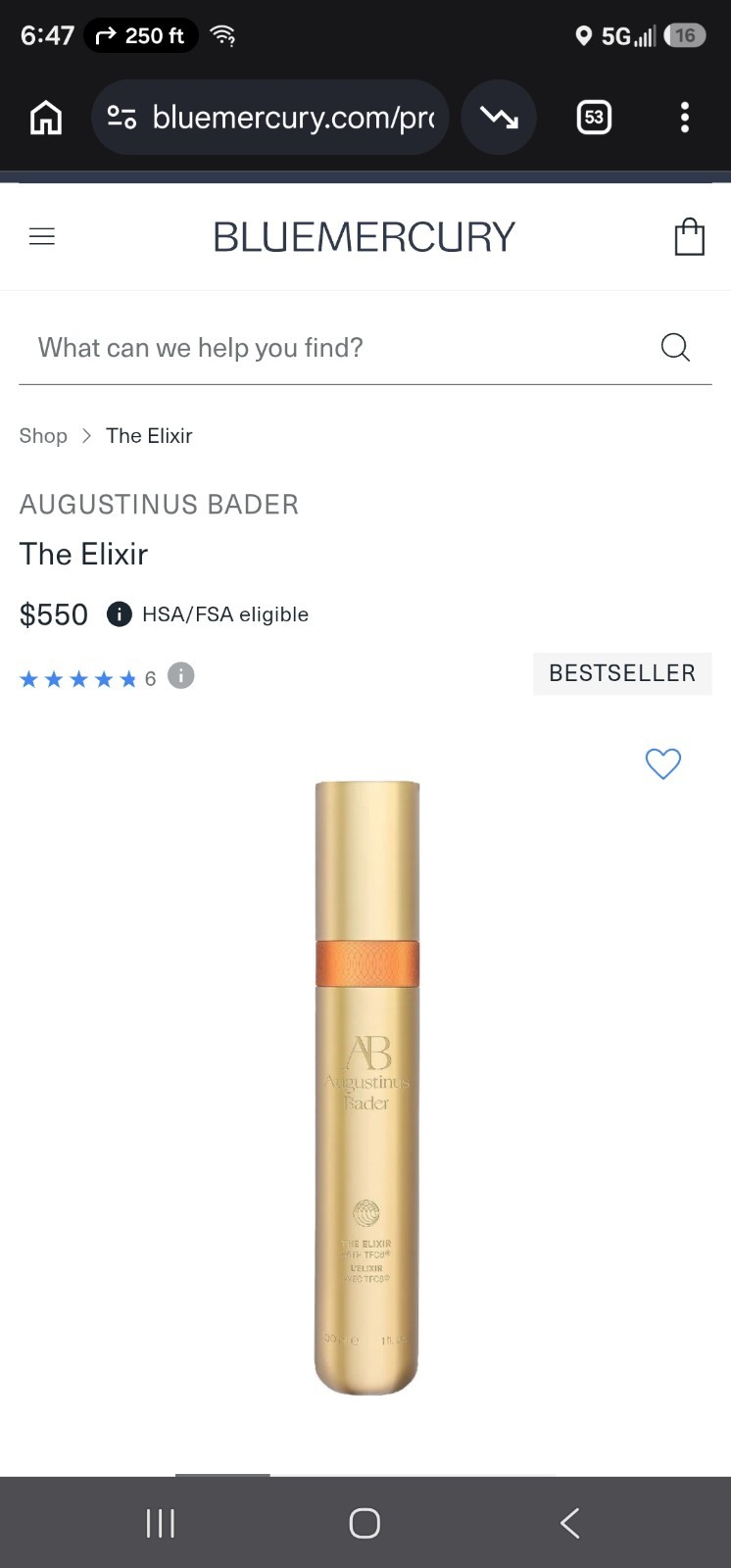 Augustinus Bader ‘The Elixir’ with Advanced TCF8 30 Ml/ 1.0 Fl Oz Msrp $550 NIB