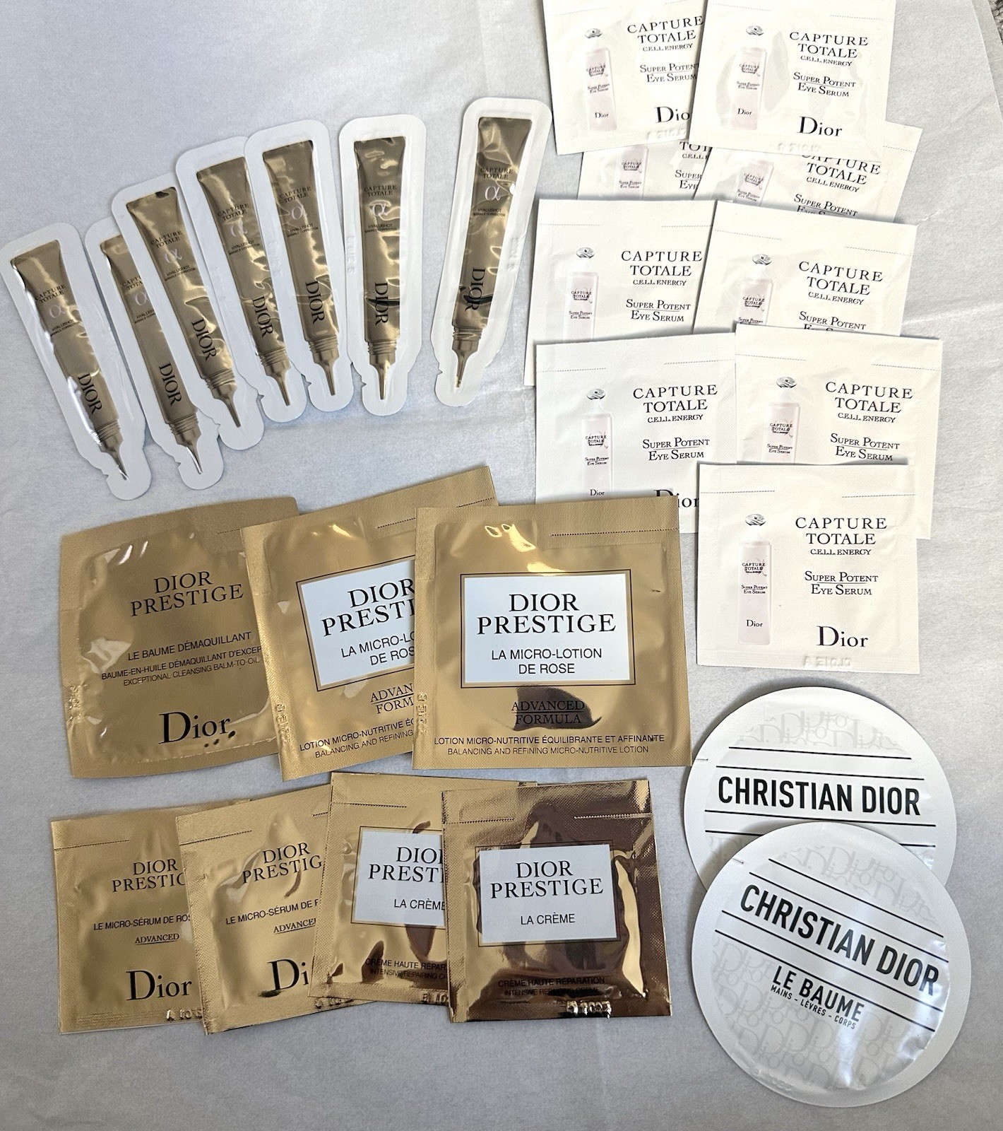25x DIOR Prestige/Capture Totale Hyalushot/Eye Serum/Le Baume The Balm Samples