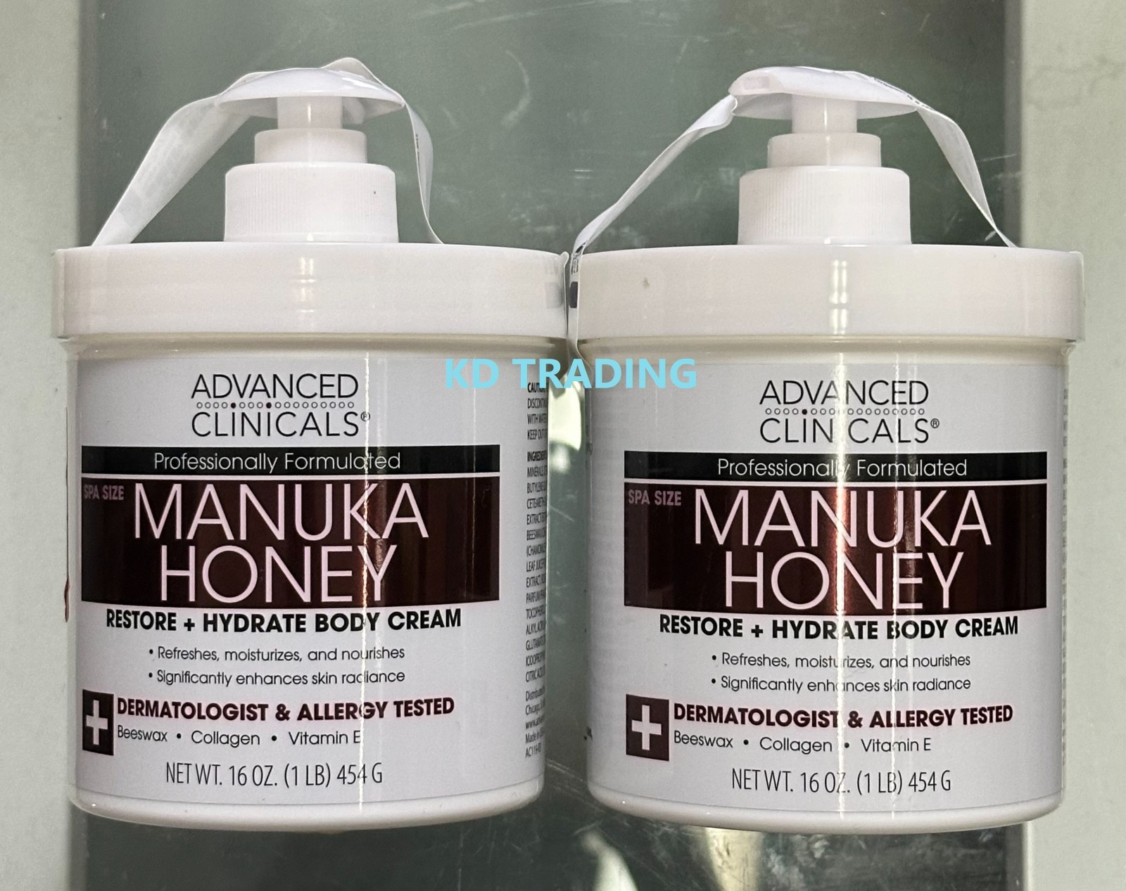(2-Pack) ADVANCED CLINICALS Spa Size MANUKA HONEY Restore Hydrating BODY CREAM