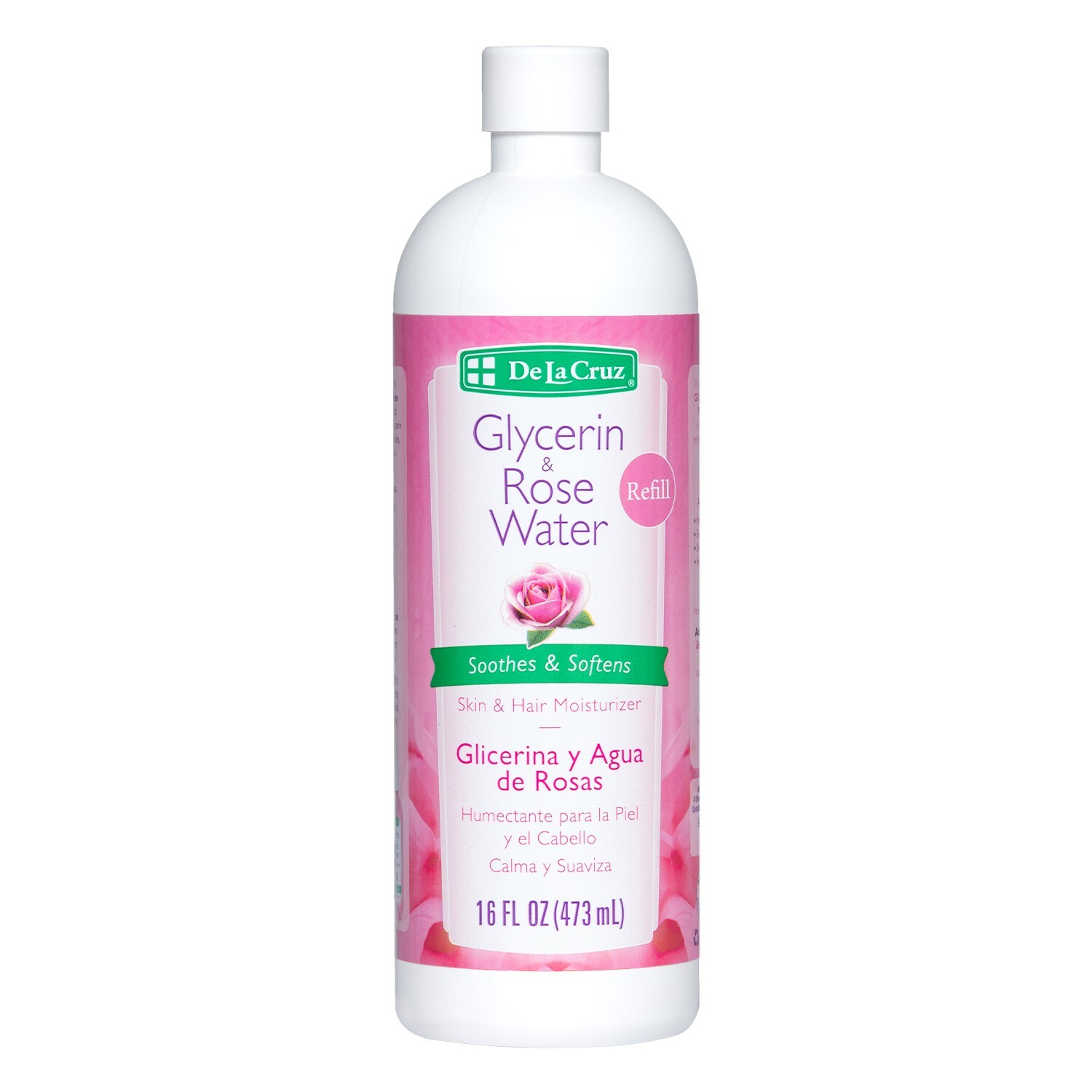De La Cruz Glycerin and Rose Water Skin Moisturizer, Made in USA, 16 FL OZ