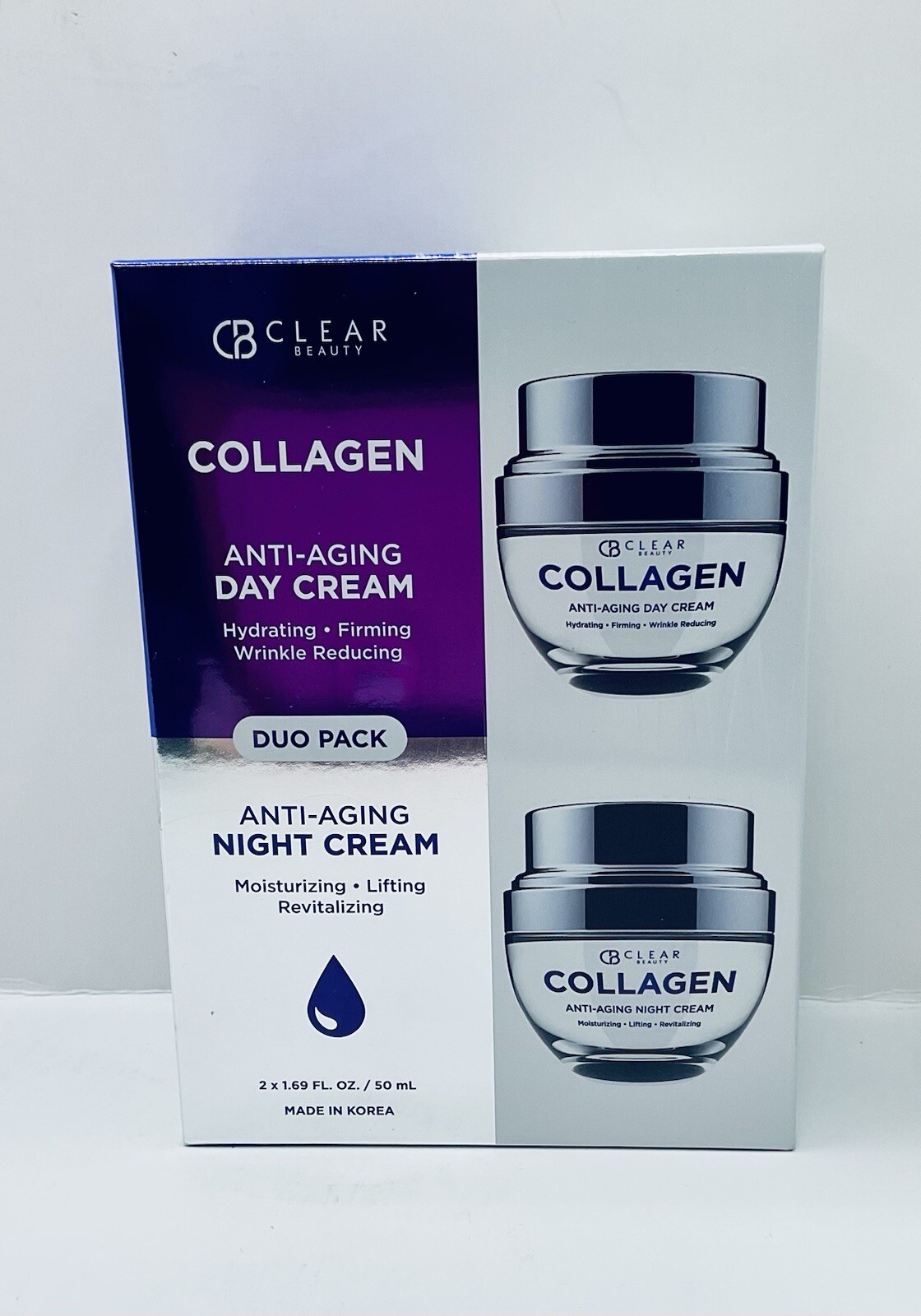 CLEAR BEAUTY COLLAGEN ANTI-AGING DAY & NIGHT CREAM DUO PACK 1.69 FL OZ EACH