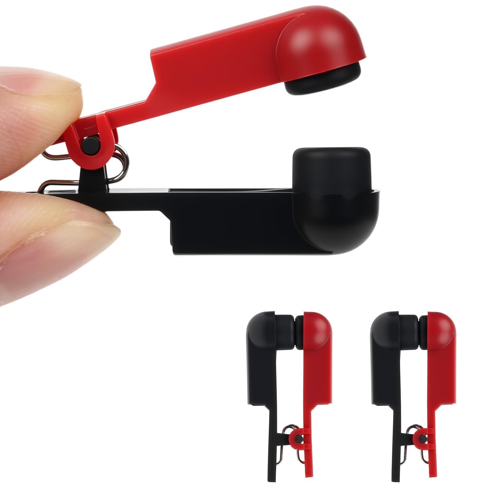 2/4PCS Ear Clip Electrode with Double-Sided Soft Rubber Head for Small, Black