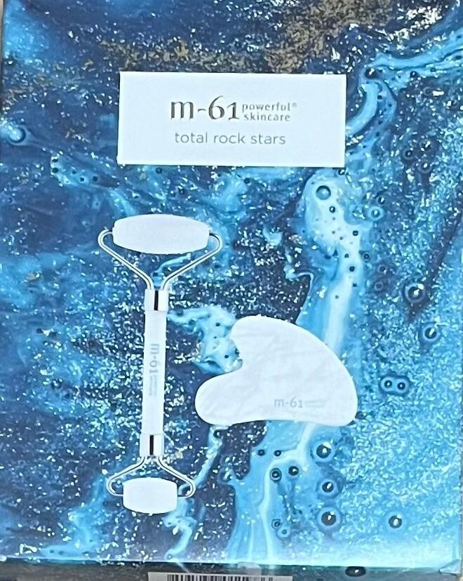 M-61 Total Rock Stars Face Roller & Quartz Gua Sha (199) 2 PC SET