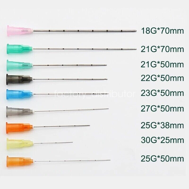 5/10/20/50pcs Micro Cannula with Puncture, Blunt Tip for Fillers, FDA Listed