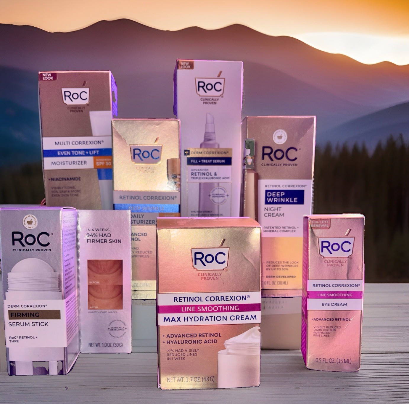 RoC FULLSET Retinol&Anti-Aging /Moisturizers/eye Cream/Firming StickNEW LOT OF 7