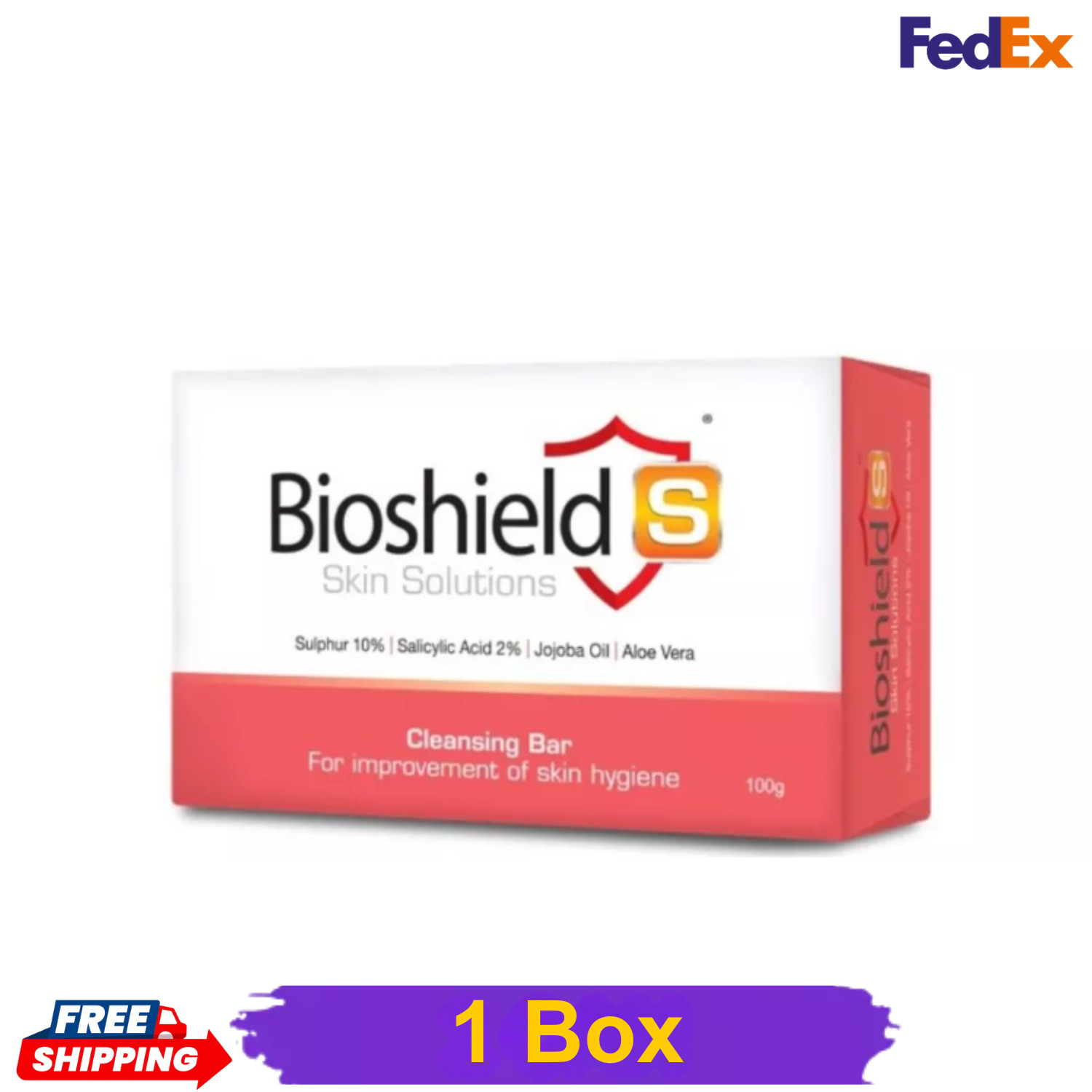 1 BAR Bioshield S Soap Anti-Acne Skin Solution Cleansing Bar (100g)