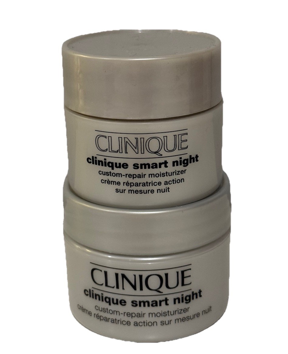 (2) Clinique Smart Night Custom-Repair Moisturizer Dry Combination 1.5oz Total