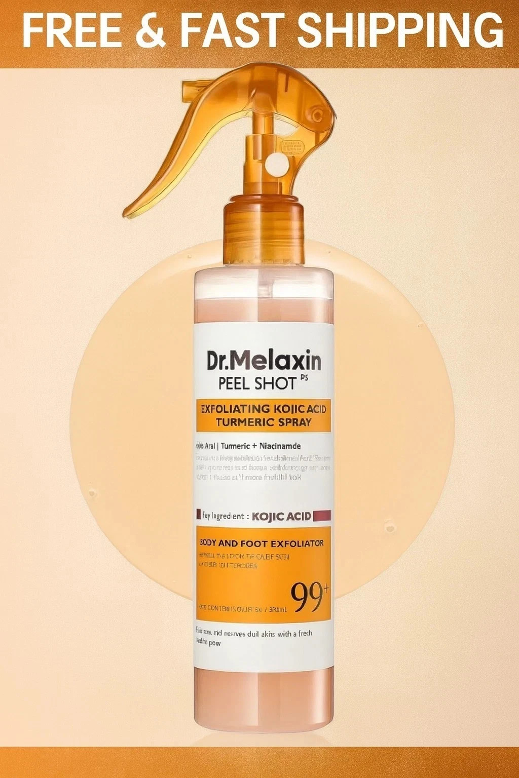 Dr. Melaxin Peel Shot Exfoliant Kojic Acid Turmeric Spray 200ml NEW