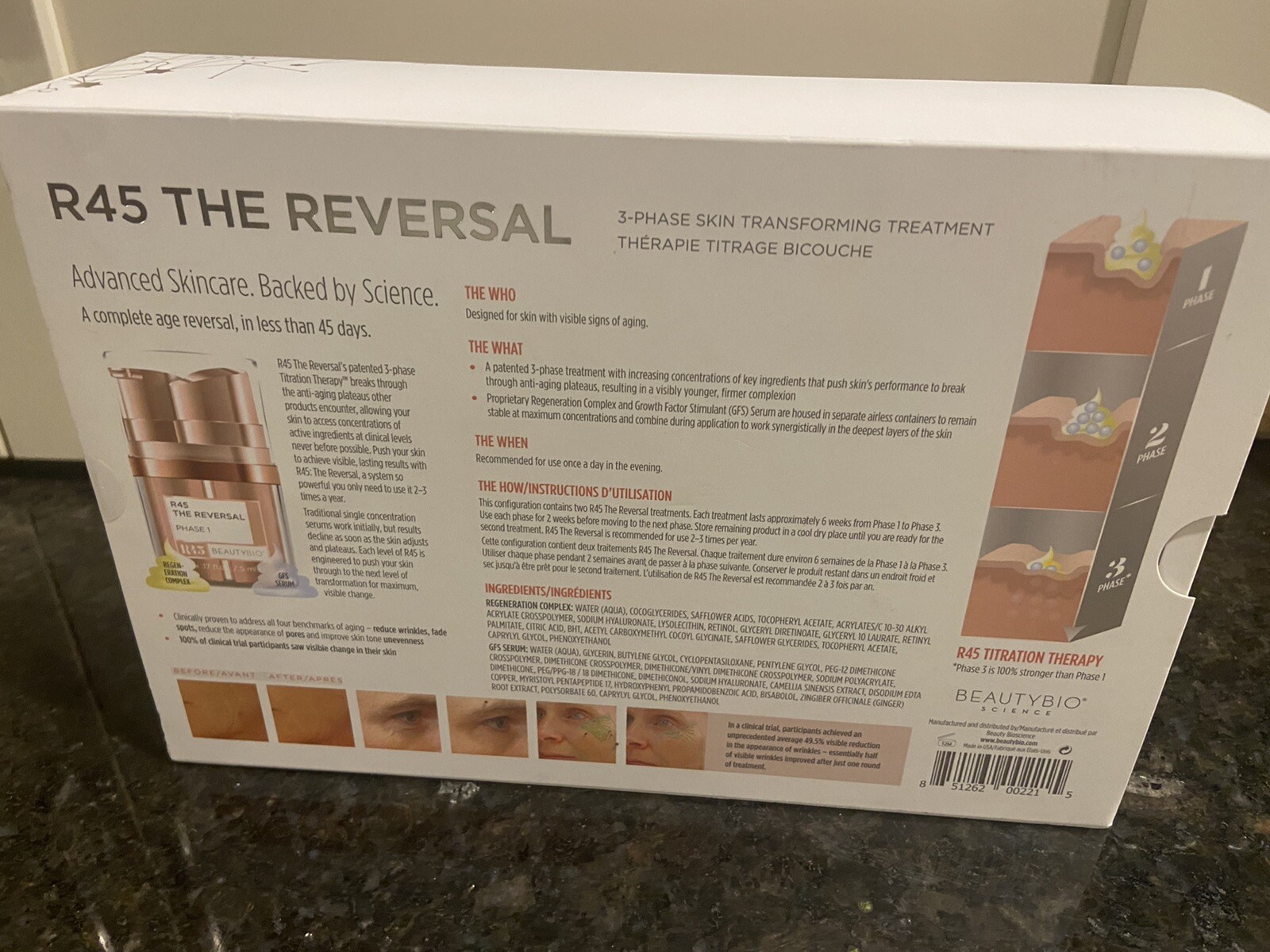BEAUTY BIOSCIENCE R45 The Reversal 3-Phase Retinol System Large 3pc Gift Set New