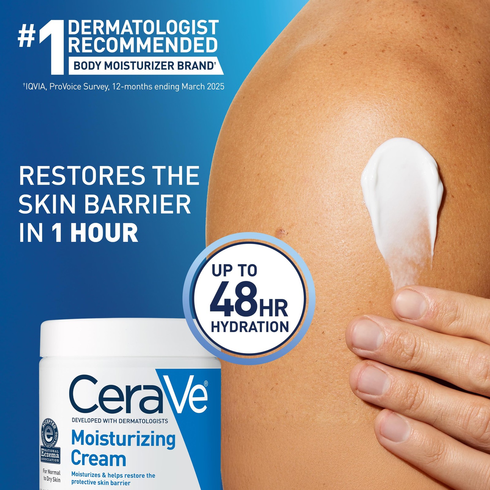 Moisturizing Cream Body Face Dry Hyaluronic Acid Ceramides Fragrance Free 19oz