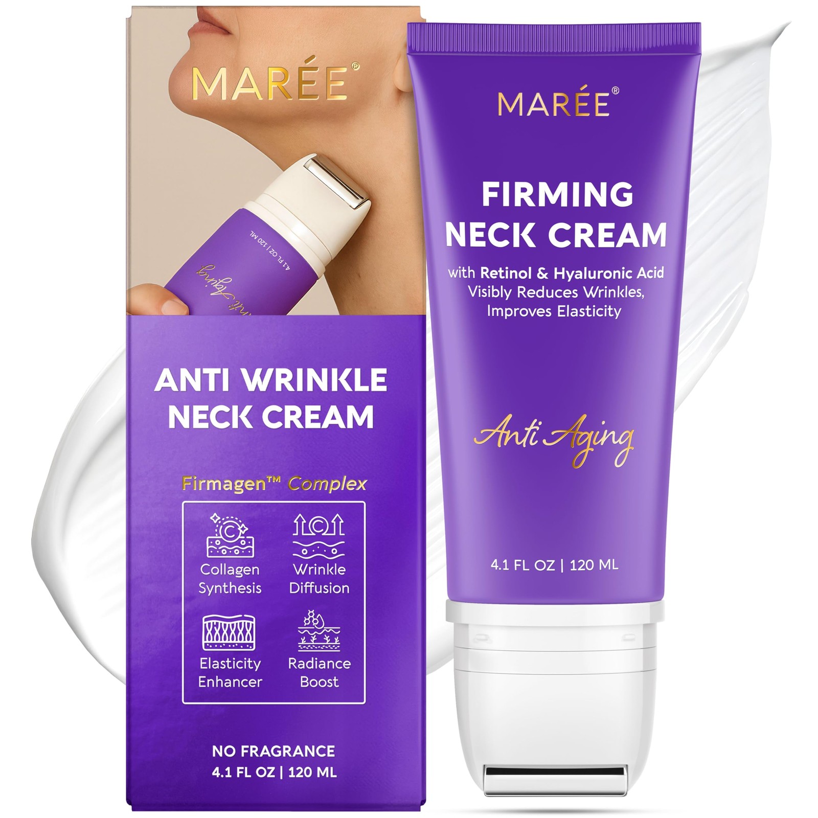 Neck Cream with Face Roller – Neck Creams For Tightening and Firming – Pro Re…