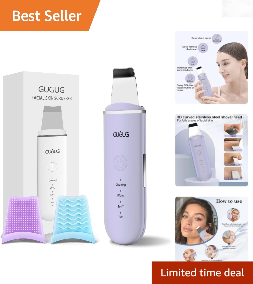 Skin Scrubber Face Spatula Blackhead Remover Pore Cleaner 4 Modes Purple