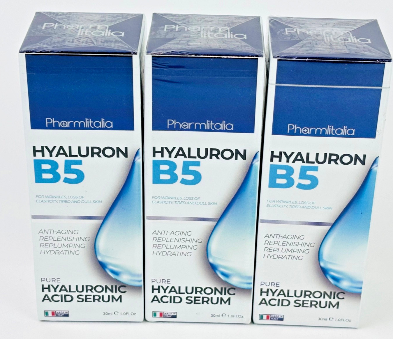 Pharmlitalia Serum Hyaluronic Acid + B5 For Wrinkles/Fine Lines 3 Pack 1 oz