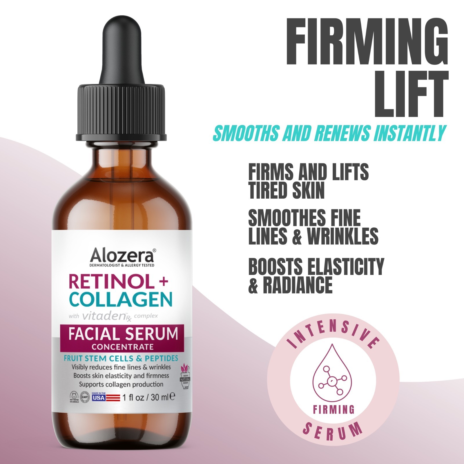 Alozera Retinol Collagen Serum Face Anti Aging Wrinkles Firming Stem Cell