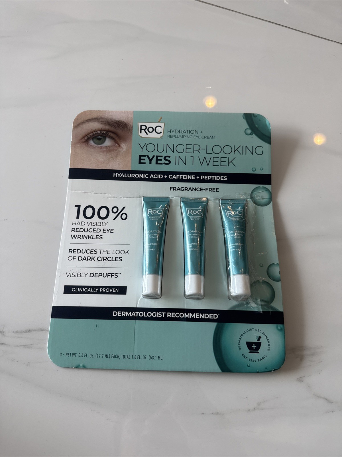 Roc Multi Correxion Hydrate + Plump Eye Cream 0.6 fl oz 3 PACK