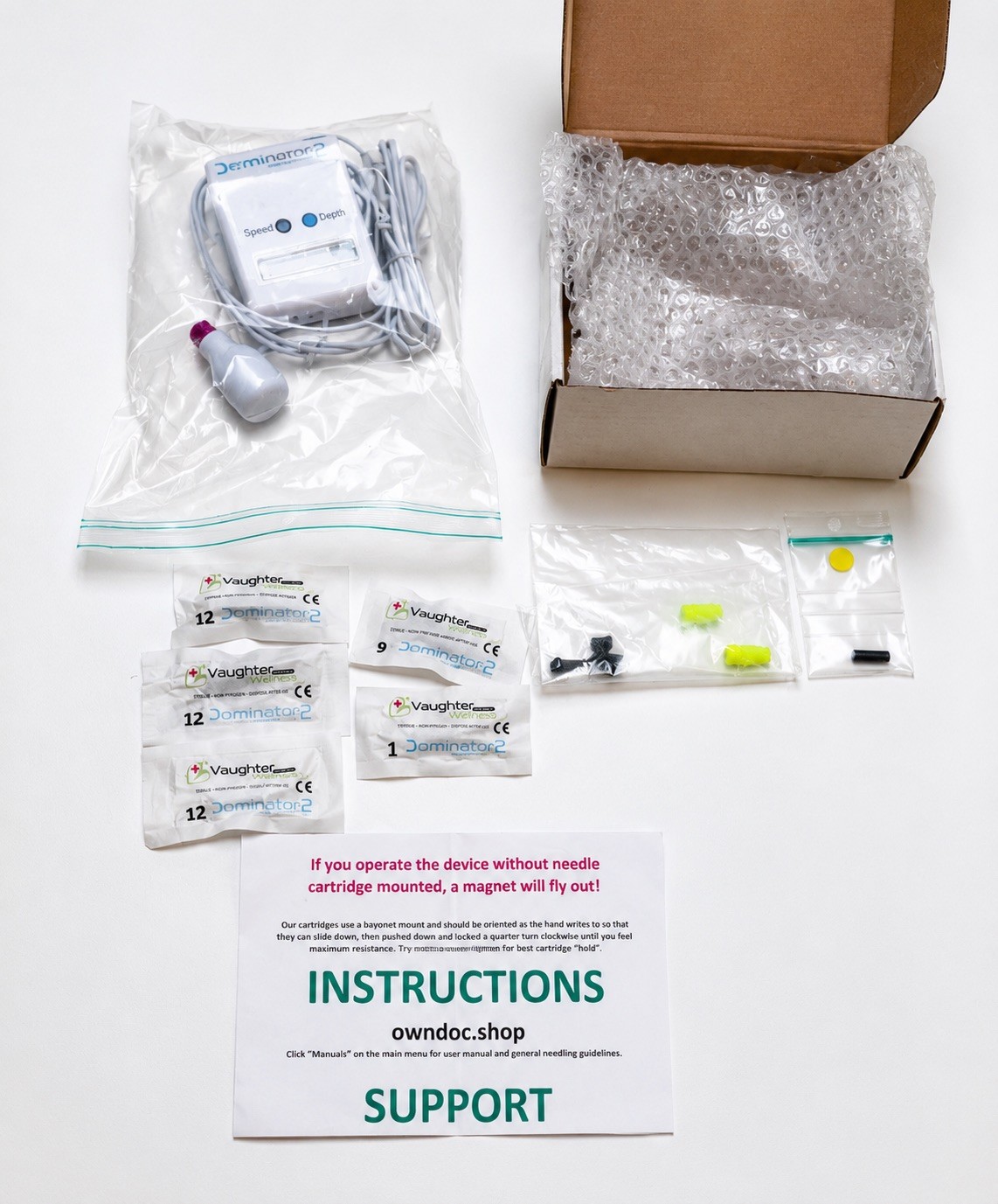 NEW Derminator 2 Microneedling Device + 5 Sealed Cartridges + Magnet