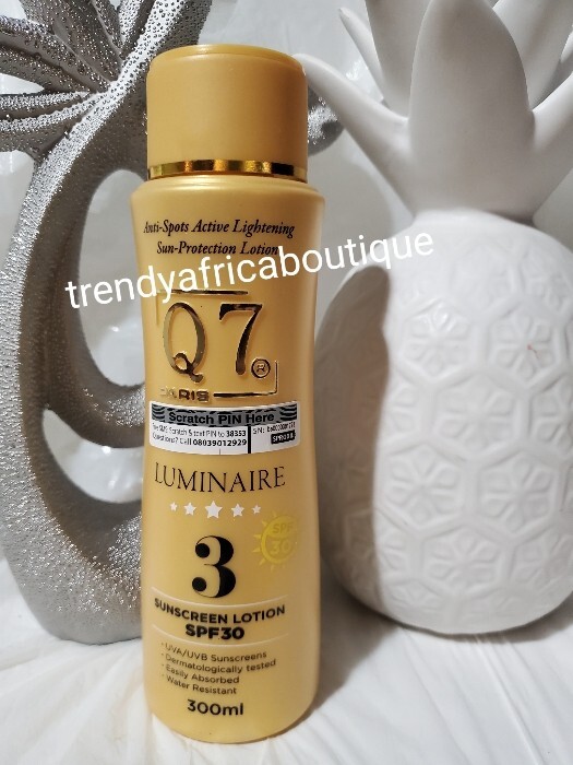 Q 7 Paris 3 luminaire anti spots active lightening sun protection lotion spf30x1