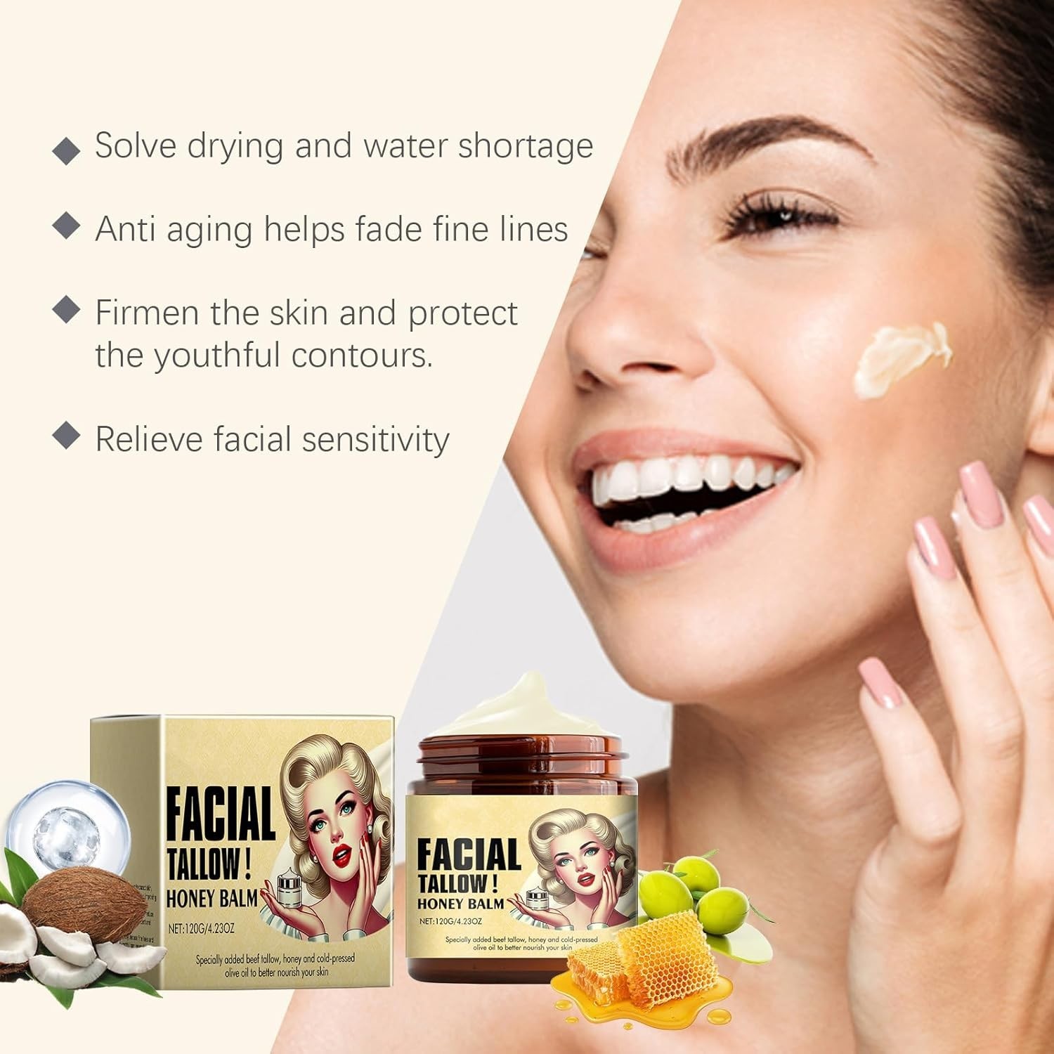 Bálsamo Sebo de Res Face Balm Natural Moisturizer Anti Aging Fast Delivery