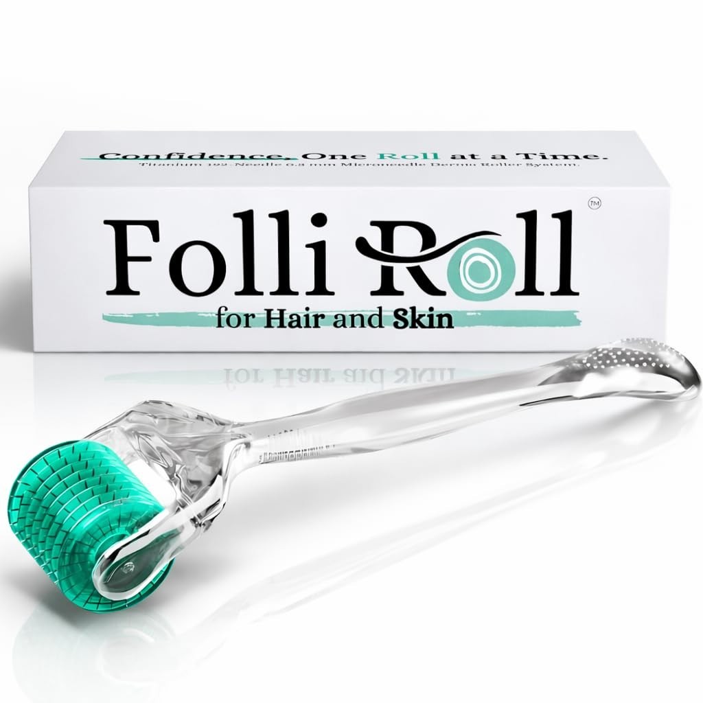 192 Titanium Microneedle Derma Roller for Hair Skin Face Scalp w/ Case