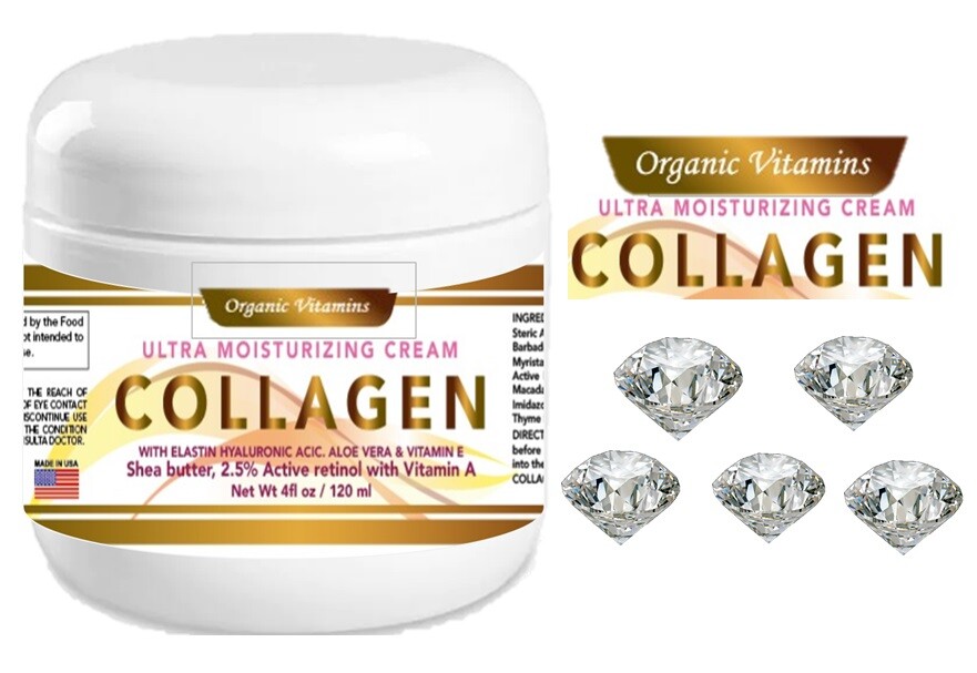 Collagen Elastin vitamin E Antioxidant 4oz organic vit Anti Aging Face Cream
