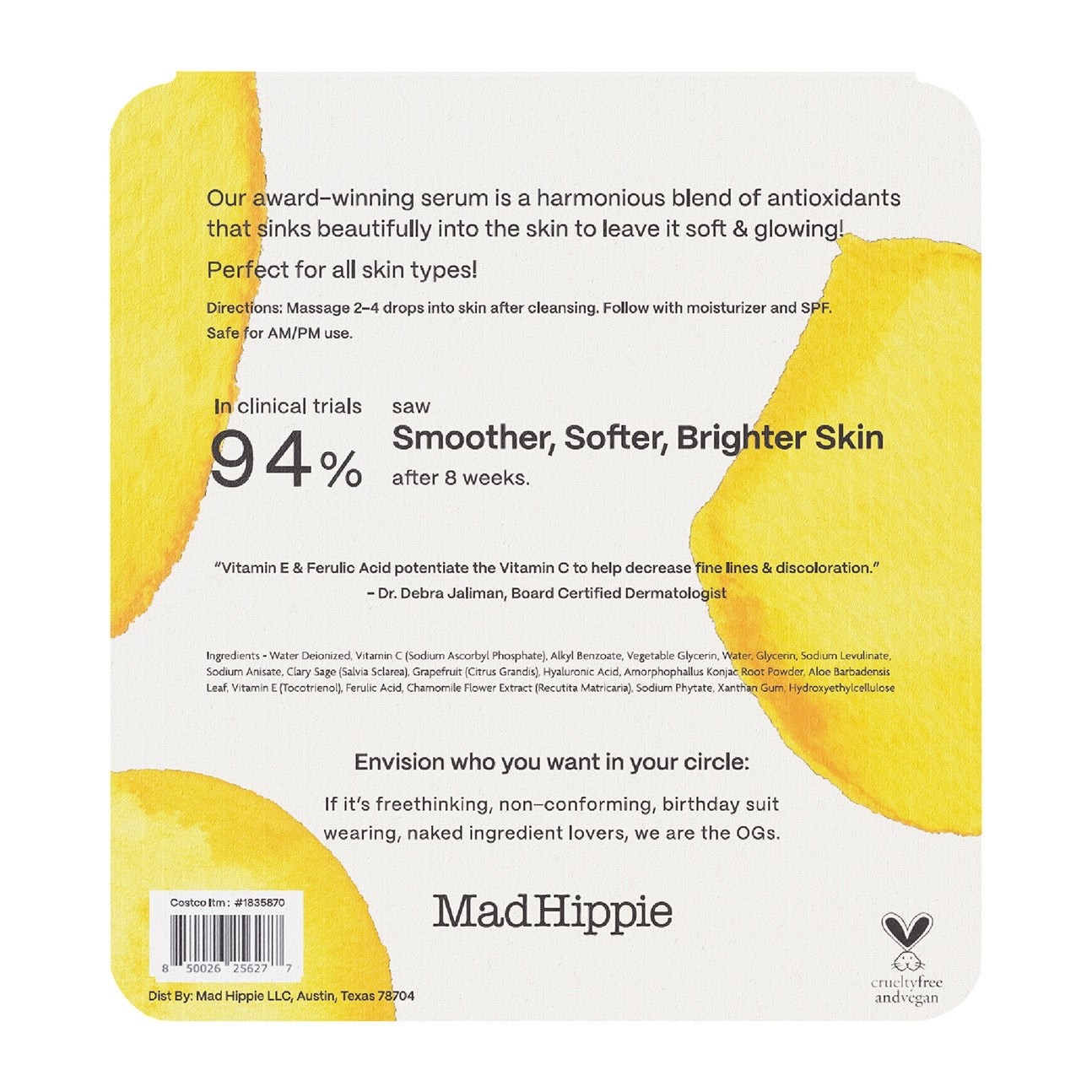 2 PK. MAD HIPPIE VITAMIN C SERUM 1.02 FL/OZ (30 ML) EA. EXP: 03/28