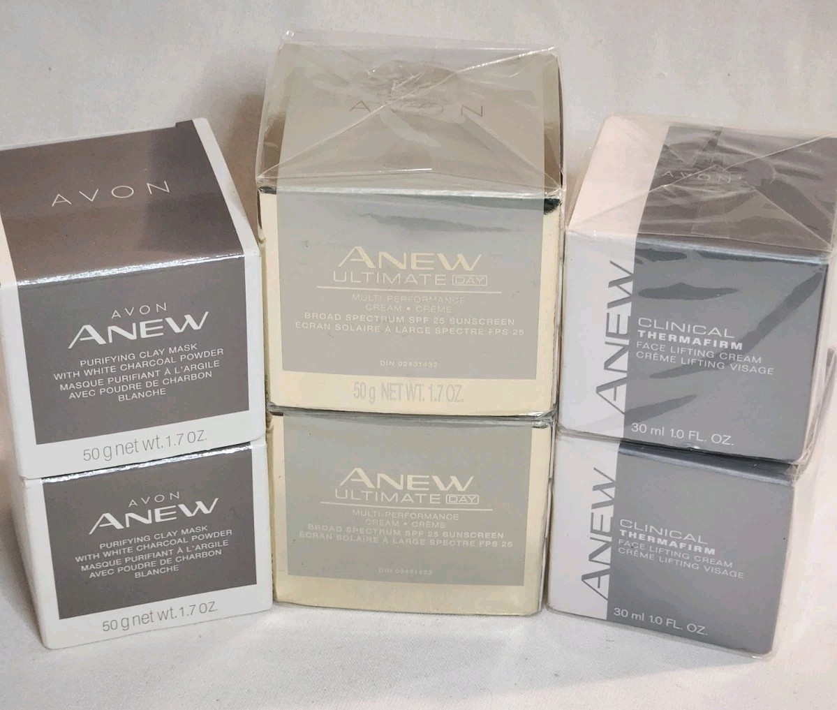 Lot of 6 – Avon Anew Products/Ultimate Day Creme/ Aha Refining Creme/Clay Mask/