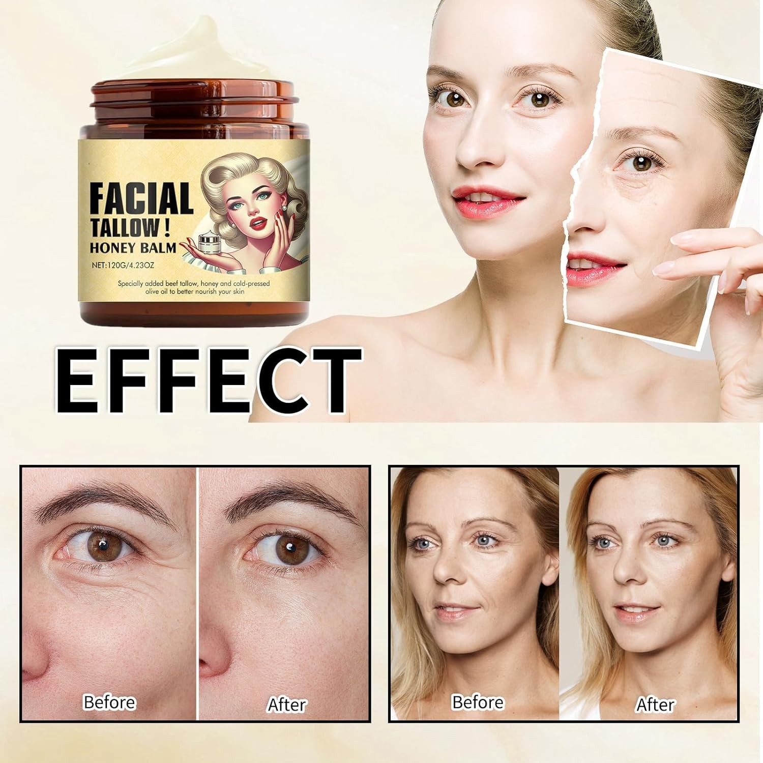 Bálsamo Sebo de Res Face Balm Natural Moisturizer Anti Aging Fast Delivery